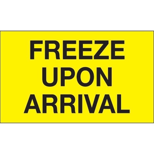 Box Partners Tape Logic DL1116 3 x 5 in. - Freeze Upon Arrival Fluorescent Yellow Labels - Roll of 500 DL1116 - main